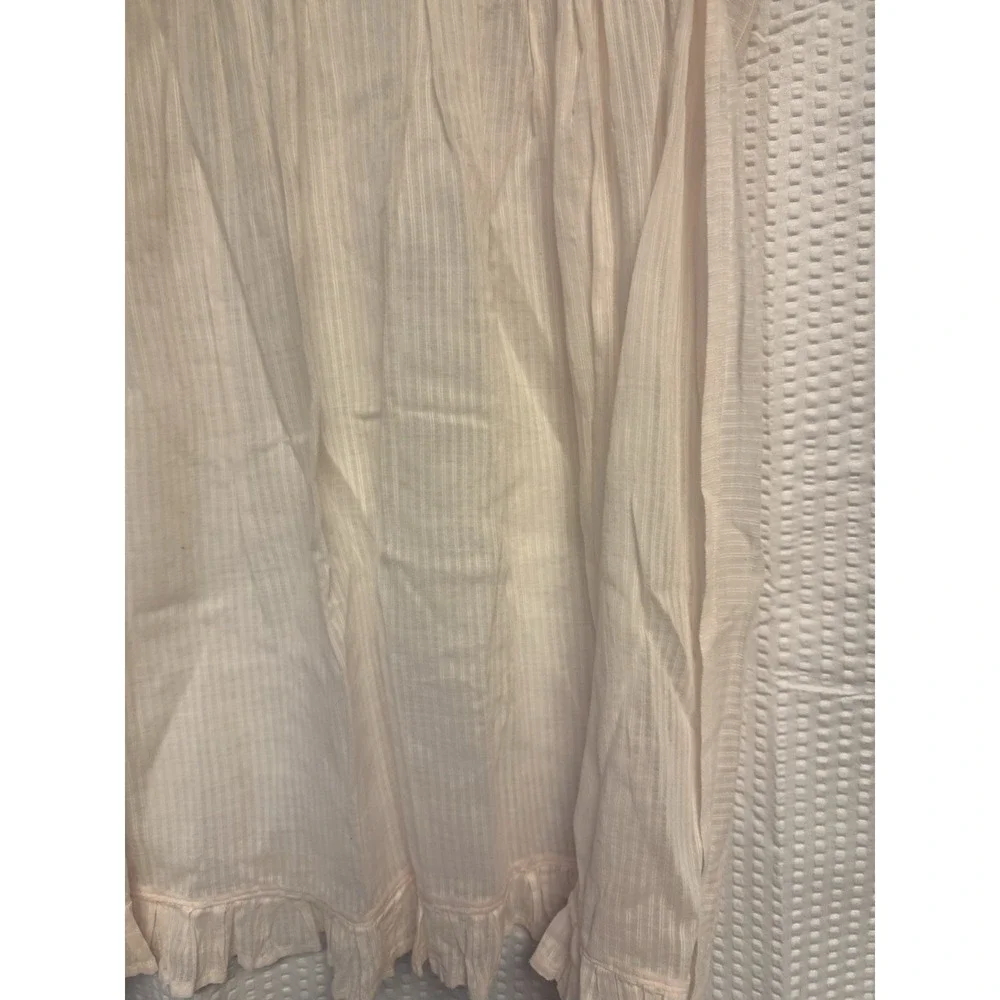 Vintage 1950 Hostess Apron Light Pink Sheer Ruffle Handmade  Retro Kitchen